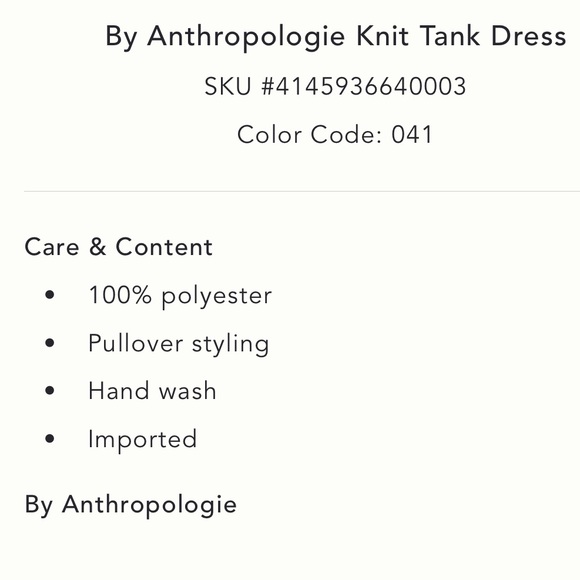 By Anthropologie mini knit tank dress, nautical theme in navy/white with stripes - Picture 5 of 5